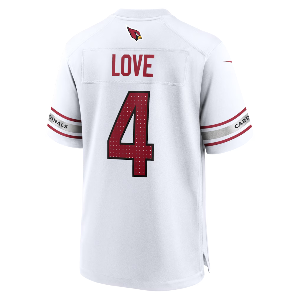 MATTH A.Cardinals #4 Jeremiyah Love White Game Player Stitched Jerseys