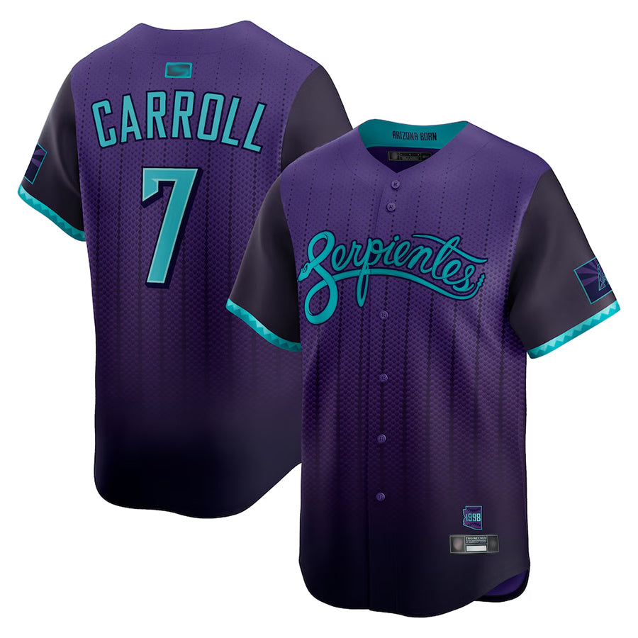 MATTH A.Diamondbacks #7 Corbin Carroll Player Purple City Connect Limited Personalized Stitched Jerseys