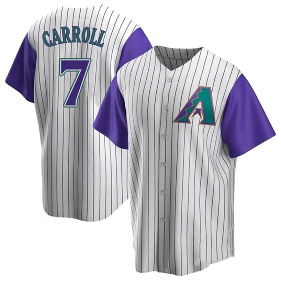 MATTH A.Diamondbacks #7 Corbin Carroll Player Cream Throwback Cooperstown Limited Personalized Stitched Jerseys