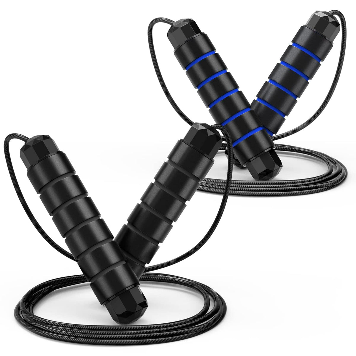 Jump Rope, Tangle-Free Rapid Speed Jumping Rope Cable with Ball Bearings for Women, Men, and Kids, Adjustable Steel Jump Rope with Foam Handles for Home Gym Exercise Fitness Workout Equipment & Slim Body
