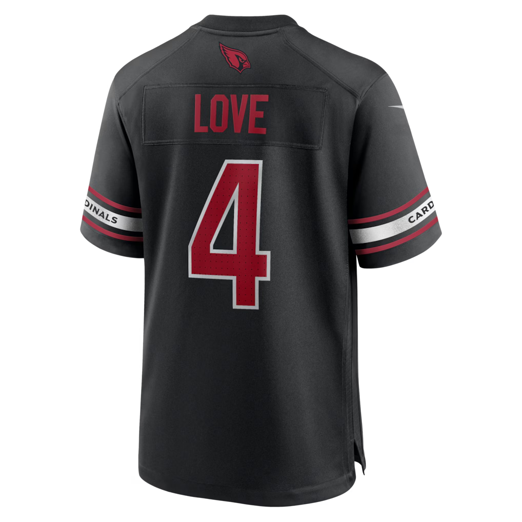 MATTH A.Cardinals #4 Jeremiyah Love Black Game Player Stitched Jerseys