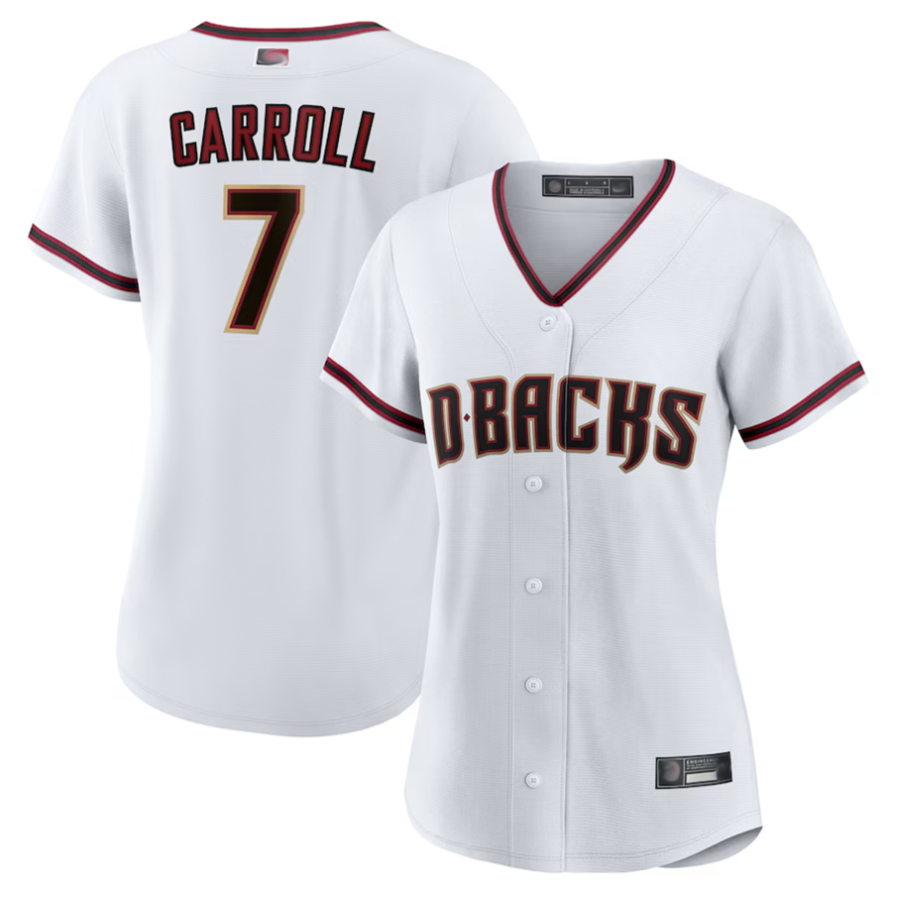 MATTH A.Diamondbacks #7 Corbin Carroll Player White Home Replica Personalized Stitched Jerseys
