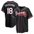 MATTH A.Braves #18 Mike Yastrzemski player Black Replica Fashion Out Stitched Jerseys