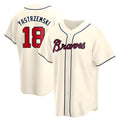 MATTH A.Braves #18 Mike Yastrzemski player Cream Replica Alternate Stitched Jerseys