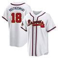 MATTH A.Braves #18 Mike Yastrzemski player Gold Replica White Program Stitched Jerseys