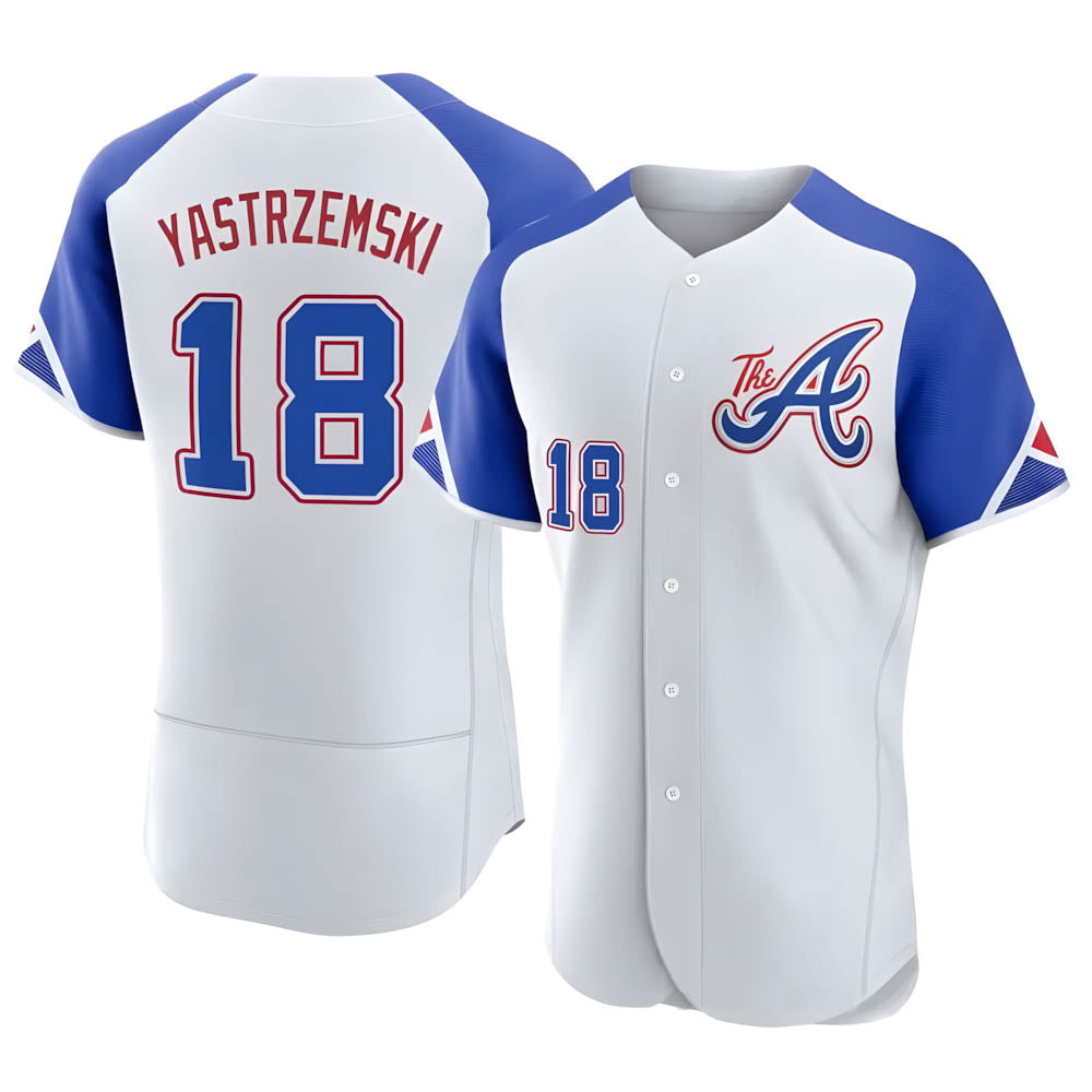 MATTH A.Braves #18 Mike Yastrzemski player White Authentic City Connect Stitched Jerseys