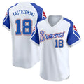 MATTH A.Braves #18 Mike Yastrzemski player White Limited Throwback Cooperstown Collection Stitched Jerseys