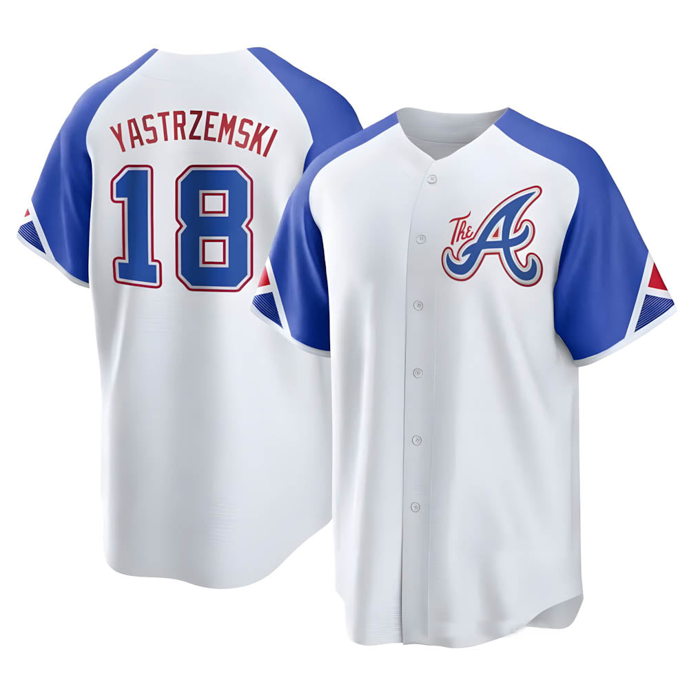 MATTH A.Braves #18 Mike Yastrzemski player White Replica City Connect Stitched Jerseys