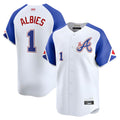 MATTH A.Braves #1 Ozzie Albies Player Blue City Connect Stitched Jerseys