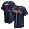 MATTH A.Braves #1 Ozzie Albies Player Navy Alternate Stitched Jerseys