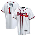 MATTH A.Braves #1 Ozzie Albies Player White Alternate Stitched Jerseys