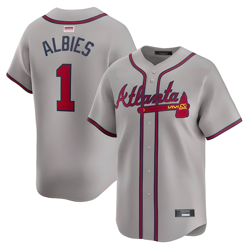 MATTH A.Braves #1 Ozzie Albies Player Gray Vapor Premier City Connect Premium Stitched Jerseys