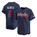 MATTH A.Braves #1 Ozzie Albies Player Navy Limited 2025 Speedway Classic Alternate Stitched Jerseys