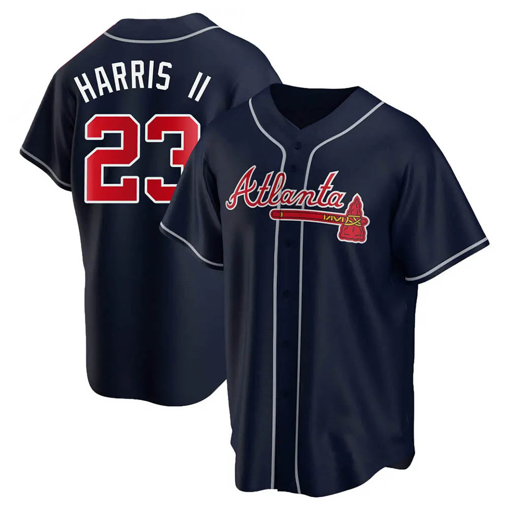 MATTH A.Braves #23 Michael Harris II player Navy Replica Alternate Stitched Jerseys