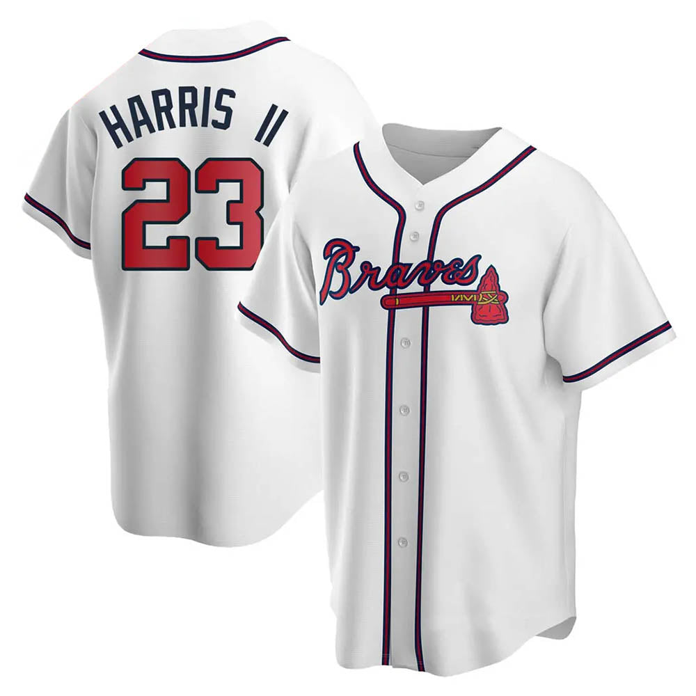 MATTH A.Braves #23 Michael Harris II player White Replica Home Stitched Jerseys