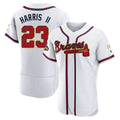 MATTH A.Braves #23 Michael Harris II player White&Gold Authentic Program Stitched Jerseys