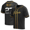 MATTH A.Braves #27 Austin Riley Player Black&Gold Replica en Alternate Stitched Jerseys