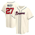 MATTH A.Braves #27 Austin Riley Player Cream Replica Alternate Stitched Jerseys