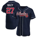 MATTH A.Braves #27 Austin Riley Player Navy Authentic Alternate Stitched Jerseys