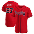 MATTH A.Braves #27 Austin Riley Player Red Authentic Alternate Stitched Jerseys