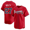 MATTH A.Braves #27 Austin Riley Player Red Limited Alternate Stitched Jerseys
