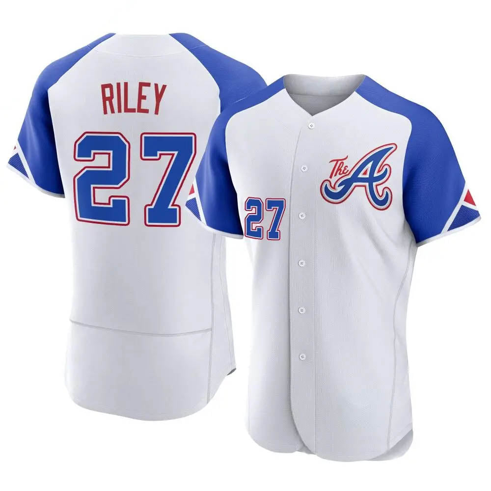 MATTH A.Braves #27 Austin Riley Player White Authentic City Connect Stitched Jerseys