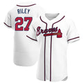 MATTH A.Braves #27 Austin Riley Player White Authentic Home Stitched Jerseys