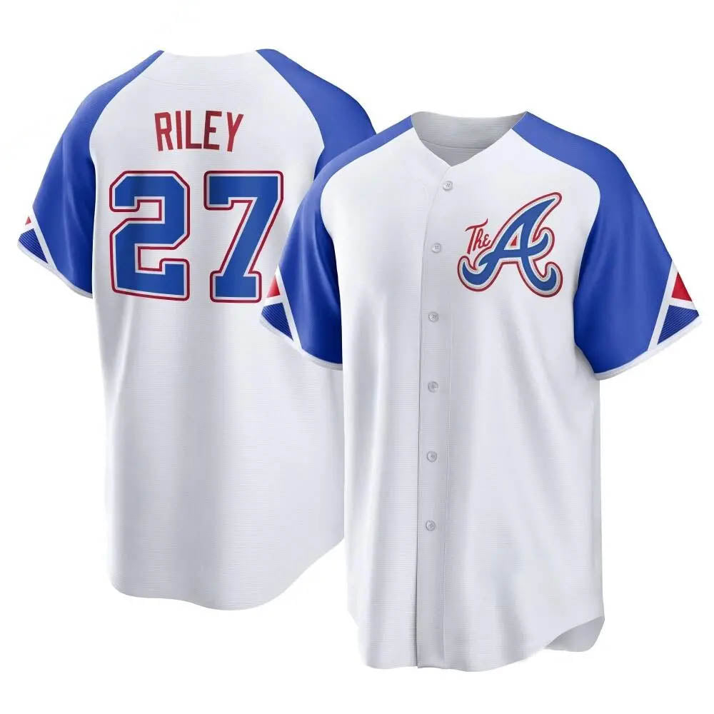 MATTH A.Braves #27 Austin Riley Player White Replica City Connect Stitched Jerseys