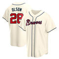 MATTH A.Braves #28 Matt Olson Player Cream Replica Alternate Stitched Jerseys