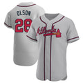MATTH A.Braves #28 Matt Olson Player Gray Authentic Road Stitched Jerseys