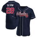 MATTH A.Braves #28 Matt Olson Player Navy Authentic Alternate Stitched Jerseys