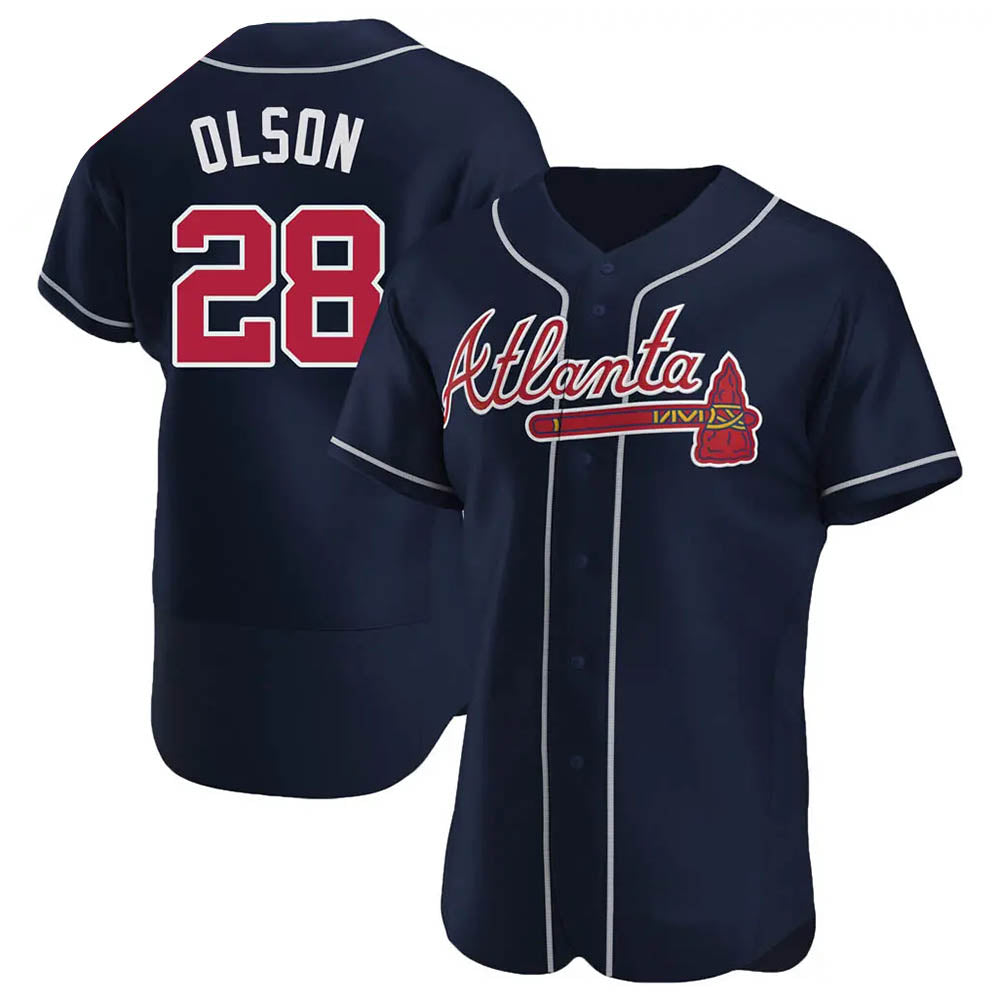 MATTH A.Braves #28 Matt Olson Player Navy Authentic Alternate Stitched Jerseys