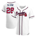 MATTH A.Braves #28 Matt Olson Player White Authentic Home Stitched Jerseys