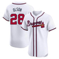 MATTH A.Braves #28 Matt Olson Player White Elite Home Stitched Jerseys