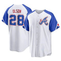 MATTH A.Braves #28 Matt Olson Player White Replica City Connect Stitched Jerseys