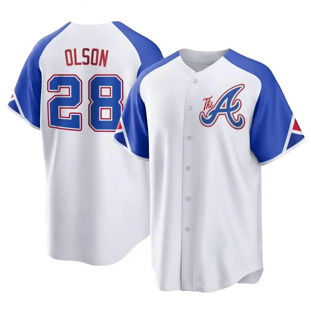 MATTH A.Braves #28 Matt Olson Player White Replica City Connect Stitched Jerseys