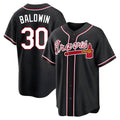 MATTH A.Braves #30 Drake Baldwin player Black Replica Fashion Out Stitched Jerseys