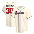 MATTH A.Braves #30 Drake Baldwin player Cream Replica Alternate Stitched Jerseys