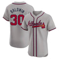 MATTH A.Braves #30 Drake Baldwin player Gray Elite Road Stitched Jerseys