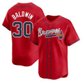 MATTH A.Braves #30 Drake Baldwin player Red Limited Alternate Stitched Jerseys