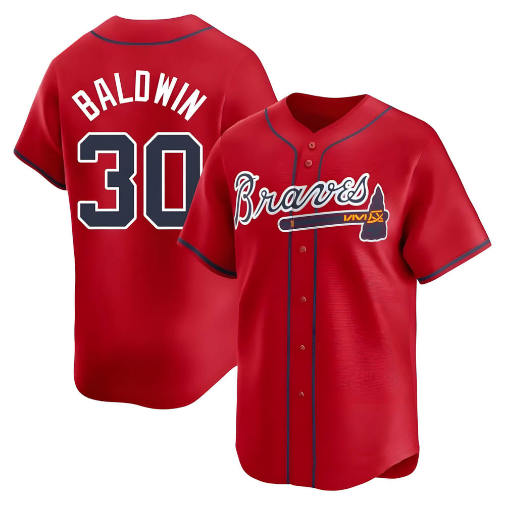 MATTH A.Braves #30 Drake Baldwin player Red Limited Alternate Stitched Jerseys