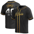 MATTH A.Braves #40 Reynaldo Lopez player Black & Gold Replica en Alternate Stitched Jerseys