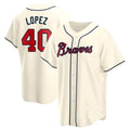 MATTH A.Braves #40 Reynaldo Lopez player Cream Replica Alternate Stitched Jerseys