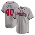 MATTH A.Braves #40 Reynaldo Lopez player Gray Limited Away Stitched Jerseys