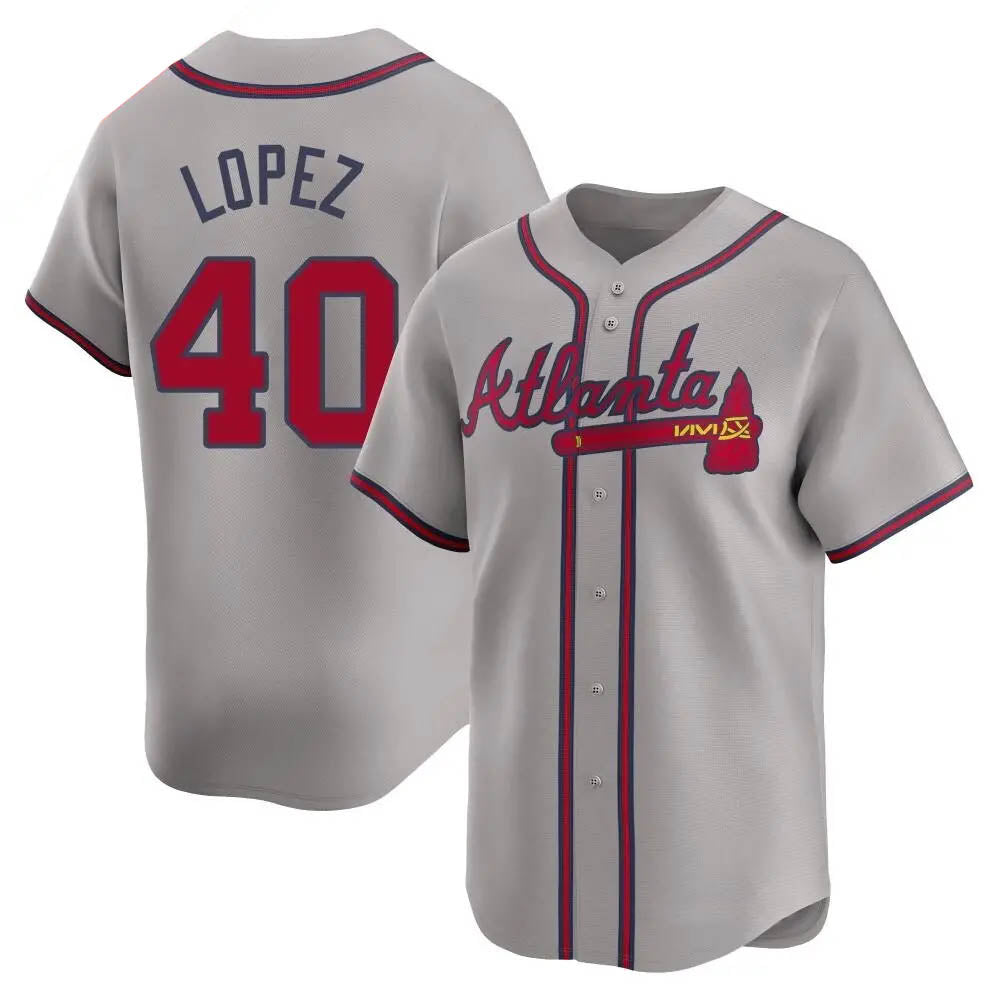 MATTH A.Braves #40 Reynaldo Lopez player Gray Limited Away Stitched Jerseys