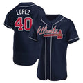 MATTH A.Braves #40 Reynaldo Lopez player Navy Authentic Alternate Stitched Jerseys