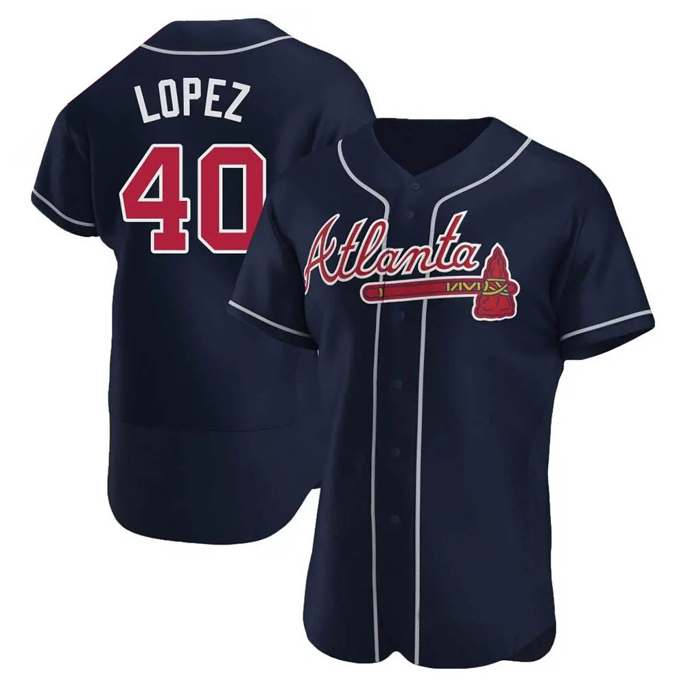 MATTH A.Braves #40 Reynaldo Lopez player Navy Authentic Alternate Stitched Jerseys