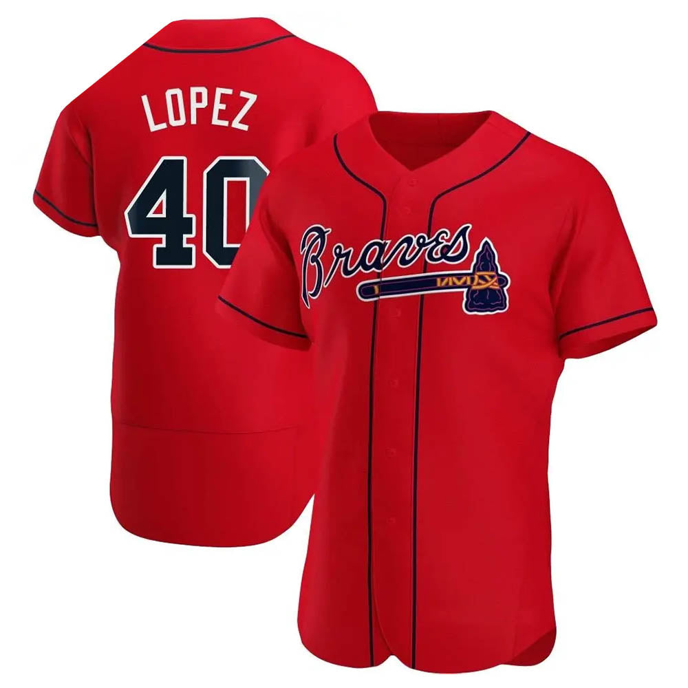 MATTH A.Braves #40 Reynaldo Lopez player Red Authentic Alternate Stitched Jerseys