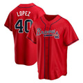 MATTH A.Braves #40 Reynaldo Lopez player Red Replica Alternate Stitched Jerseys