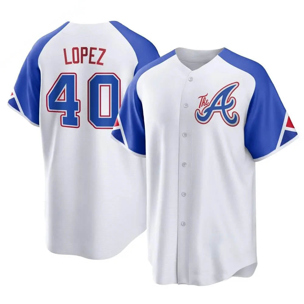 MATTH A.Braves #40 Reynaldo Lopez player White Replica City Connect Stitched Jerseys